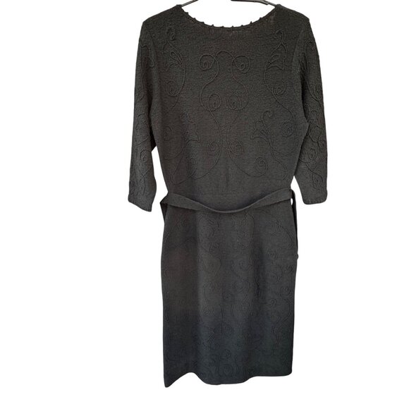 VTG Snyderknit California Black Hand Loomed Wiggle Sheath V-Neck Dress Small - Picture 2 of 12